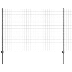 vidaXL Welded Wire Fence 10 x 1.5 m (W x H) PVC-Coated Steel Grey Mesh