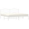 vidaXL Metal Bed Frame without Mattress with Headboard White 200x200cm