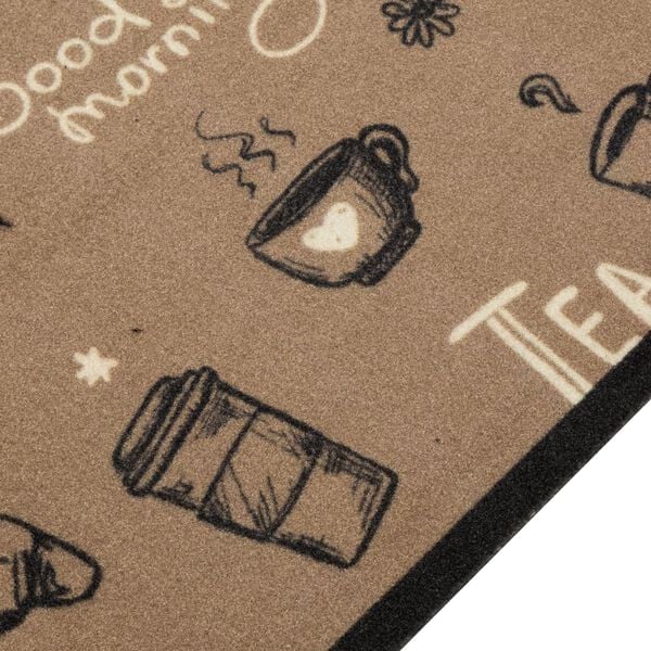 vidaXL Kitchen Rug Washable Morning Brown 45x150 cm Velvet