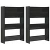 vidaXL Wall Shoe Cabinets 2 pcs High Gloss Black 60x18x90cm Engineered Wood