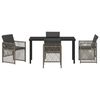 vidaXL Garden Dining Set 5 pcs Grey Poly Rattan