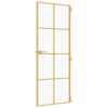 vidaXL Interior Door Slim Golden 76x201.5 cm Tempered Glass and Aluminium