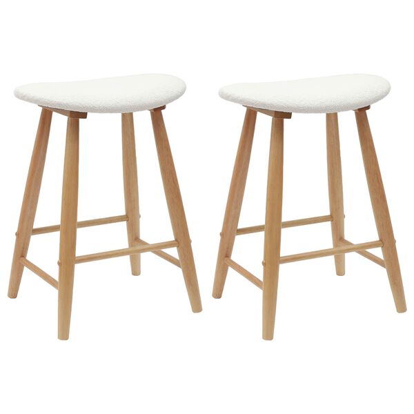 vidaXL Dining Chairs 2 pcs Natural 46 x 37 x 63 cm Solid Rubber Wood