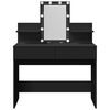 vidaXL Dressing Table with LED Black 100x40x130 cm