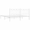 vidaXL Metal Bed Frame without Mattress with Headboard White 183x213cm