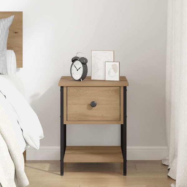 vidaXL Bedside Table Artisan Oak 34 x 35.5 x 45 cm Engineered Wood