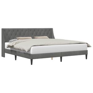 vidaXL Bed Frame with Headboard Dark Grey 180 x 200 cm Velvet
