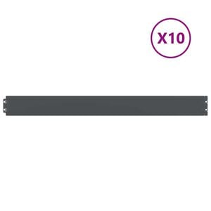 vidaXL Lawn Edging 10 pcs 10 x 103 cm Cold-rolled steel Anthracite