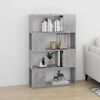 vidaXL Book Cabinet Room Divider Concrete Grey 80x24x124.5cm Engineered Wood