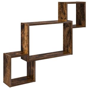vidaXL Wall Shelf Wall-Mounted Smoked Oak 91.5 x 15 x 76 cm
