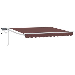 vidaXL Manual Retractable Awning with LEDs Brown 3 x 2.5 m