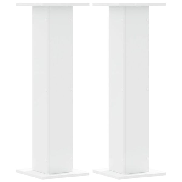 vidaXL Speaker Stands 2 pcs White 30x30x95 cm Engineered Wood