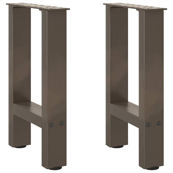 vidaXL Coffee Table Legs Natural Steel 2 pcs 38x(42-43) cm Steel