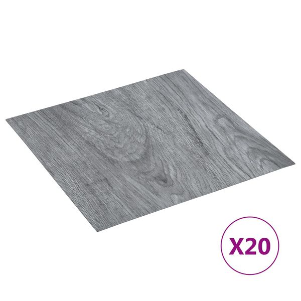 vidaXL Self-adhesive Flooring Planks 20 pcs PVC 1.86 m² Light Grey