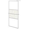 vidaXL Walk-in Shower Wall with Shelf Chrome 100x195 cm ESG Glass&Aluminium