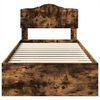 vidaXL Bed Frame with Headboard Smoked Oak 90 x 190 cm Engineered Wood
