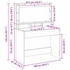 vidaXL Dressing Table Concrete Grey 100 x 41 x 135 cm Engineered Wood