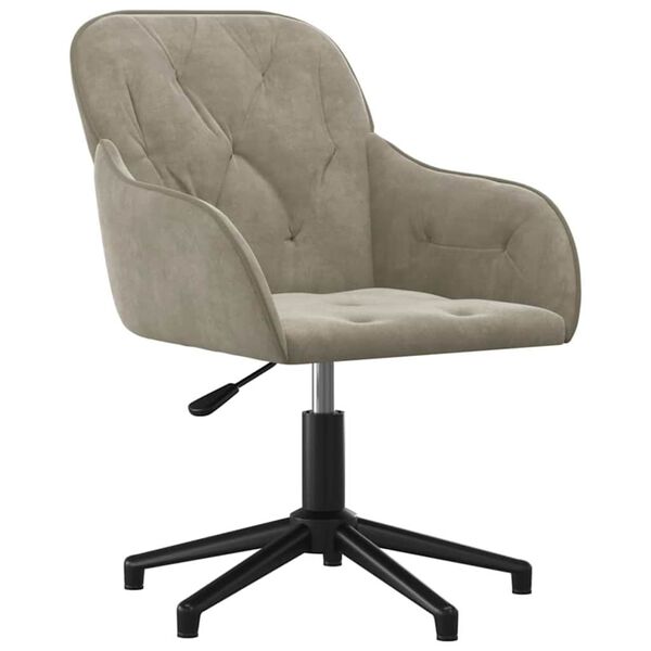 vidaXL Office Chair Light Grey 56 x 61.5 x 72 cm Velvet