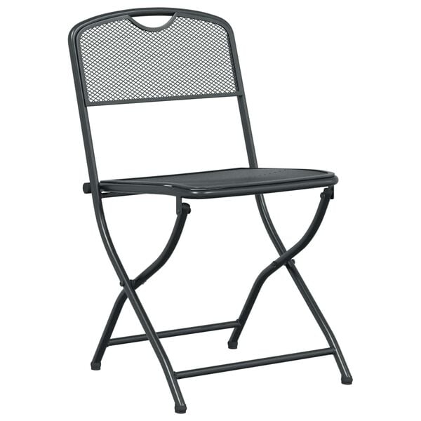 vidaXL Garden Chairs Folding 2 pcs Anthracite 52.5 x 46 x 82 cm Iron
