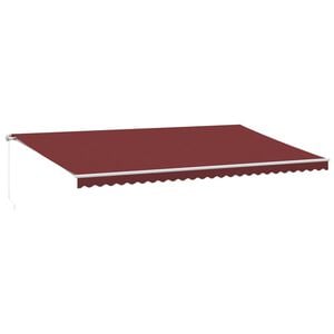 vidaXL Manual Retractable Awning with LED Burgundy 600x350 cm
