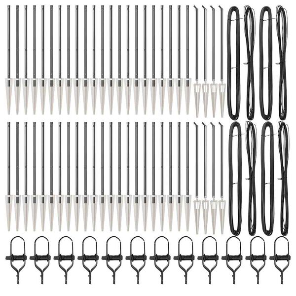 vidaXL Fence Post Other 52 pcs Grey 3.2 x 3.2 x 120 cm Steel