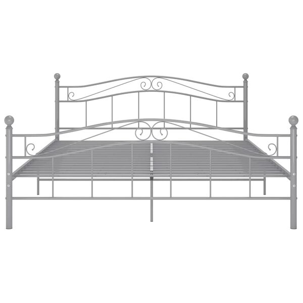 vidaXL Bed Frame without Mattress Grey Metal 180x200 cm Super King