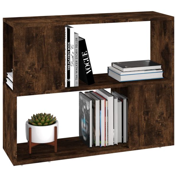 vidaXL Book Cabinet/Room Divider Smoked Oak 80x24x63 cm