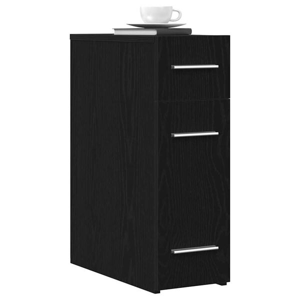 vidaXL Apothecary Cabinet Black oak 20 x 45.5 x 60 cm Engineered Wood