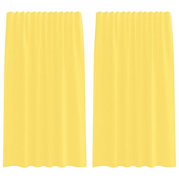 vidaXL Voile Curtains with Rod Pockets 2 pcs Yellow