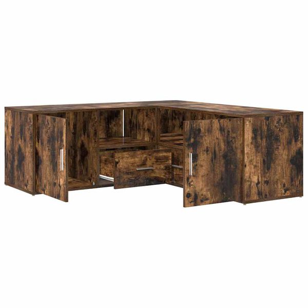 vidaXL Corner Cabinet Smoked Oak 200x40x45 cm Engineered Wood