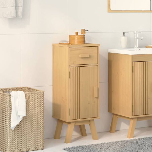 vidaXL Bathroom Cabinet Olden Brown 35 x 30 x 90 cm Solid Pine wood
