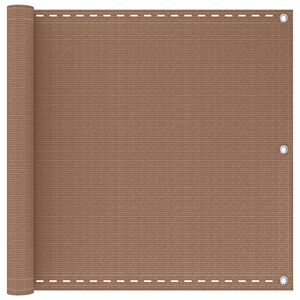 vidaXL Balcony Screen 75 x 700 cm HDPE and Aluminium Rectangular Taupe