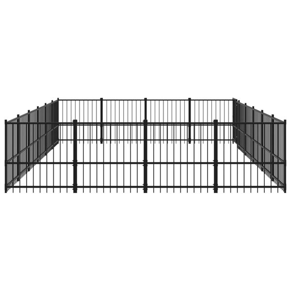 vidaXL Outdoor Dog Kennel Steel 22.58 m²