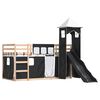vidaXL Bunk Bed without Mattress with Slide White and Black 90x200 cm