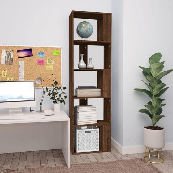 vidaXL Book Cabinet Brown Oak 45x24x160 cm Engineered Wood