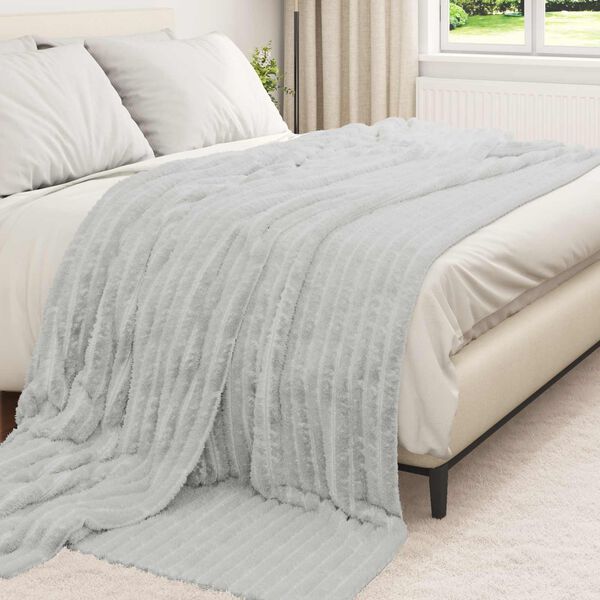 vidaXL Throw Blanket Grey 240 x 220 cm Fleece