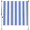 vidaXL Outdoor Roller Blind Blue and White 200x270 cm Fabric&Steel