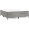 vidaXL Box Spring Bed with Mattress Light Grey 193x203 cm King Velvet