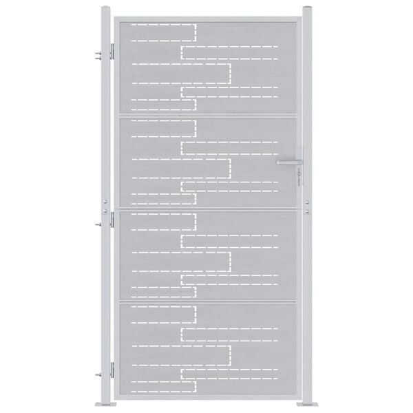vidaXL Garden Gate with Lock Silver 96 x 180 cm Stainless Steel
