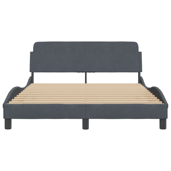 vidaXL Bed Frame "Dover" Dark Grey 135x190 cm Double Velvet