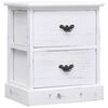 vidaXL Bedside Cabinet White 38x28x45 cm Paulownia Wood