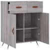 vidaXL Sideboard Grey Sonoma 69.5x34x90 cm Engineered Wood