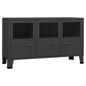 vidaXL Sideboard | Black | Metal, glass | Medium | Sideboard | Rectangular