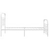 vidaXL Metal Bed Frame without Mattress with Footboard White 100x190cm