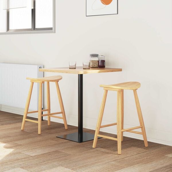 vidaXL Dining Chairs 2 pcs Natural 46 x 37 x 63 cm Solid Rubber Wood