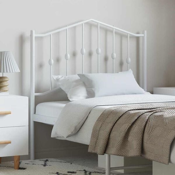 vidaXL Metal Replace Headboard White 100 cm