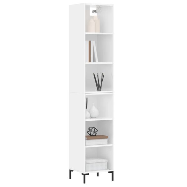 vidaXL Highboard High Gloss White 34.5x32.5x180 cm Engineered Wood