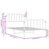 vidaXL Metal Bed Frame without Mattress with Footboard White 107x203cm