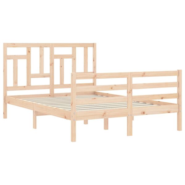 vidaXL Bed Frame without Mattress Double Solid Wood