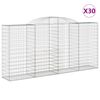 vidaXL Arched Gabion Baskets 30 pcs 300x50x140/160 cm Galvanised Iron